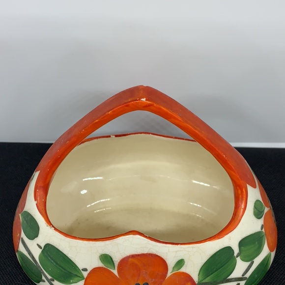 Vintage Czech Pottery Ceramic Basket GUC - Picture 3 of 9